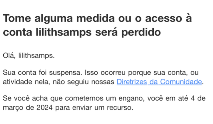 Entrar com ação pra salvar o insta antigo