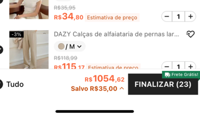 Ajuda para pagar meu carrinho da SHEIN 