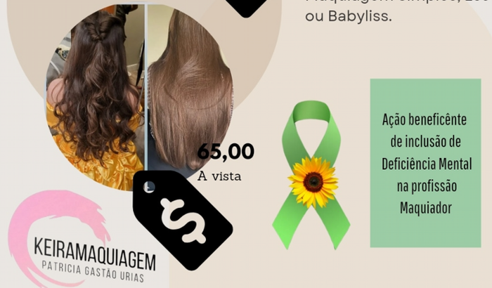 Ação beneficênte inclusão profissão maquiador 