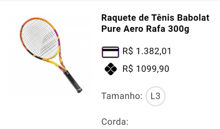 Raquete de tênis nova!