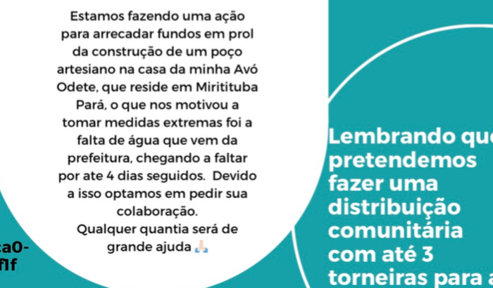 Construção Poço artesiano casa Odete Miritituba Pará