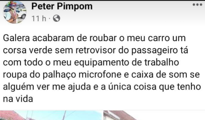 Vaquinha para Ajudar o Pimpom a comprar seus equipamentos de trabalho que foram roubados junto com seu carro.