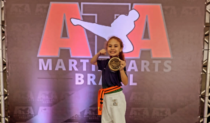 Isabela no campeonato brasileiro de Taekwondo 