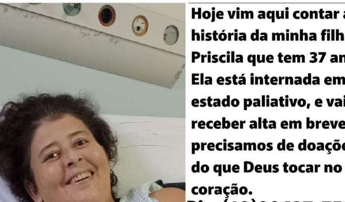 Para ajuda a minha prima que ta no estado paliativo