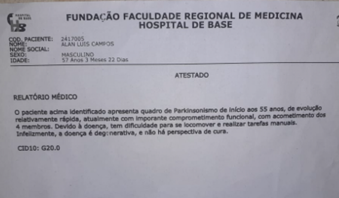 Vamos ajudar meu Pai,no tratamento Parkinsonismo Atípico.