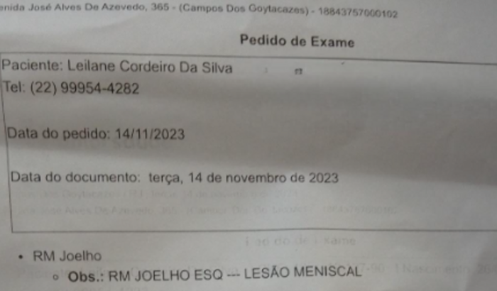 Exame de ressonância