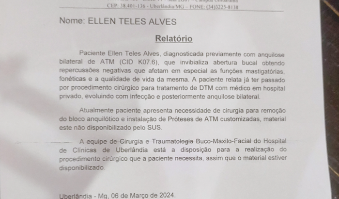 Cirurgia com prótese de atm 