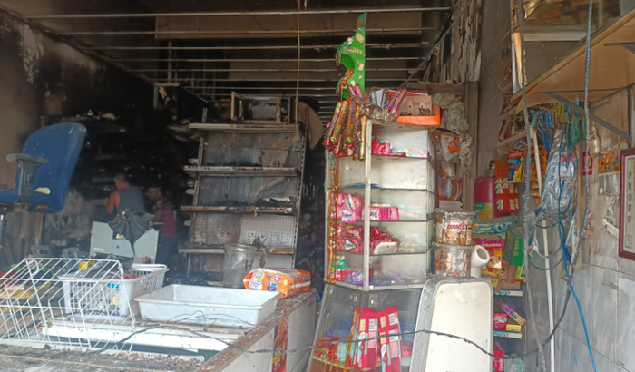 Mercearia que pegou fogo