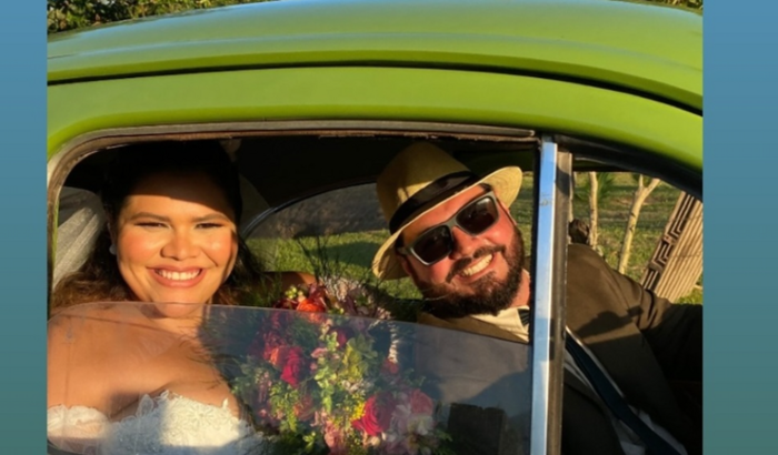 Gravata de casamento Thiago Zandonai e Ohana Natureza