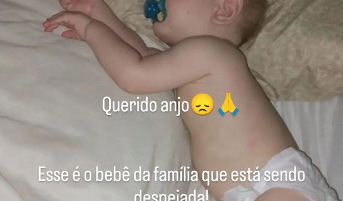 CASAL DESPEJADO COM BEBÊ E 6 CACHORROS