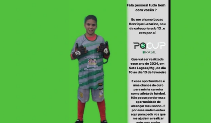 Ajude o Lucas a disputar a PQ CUP Sete Lagoas