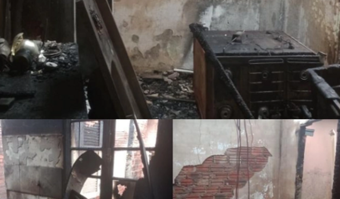 Ajudar na limpeza da casa incendiada