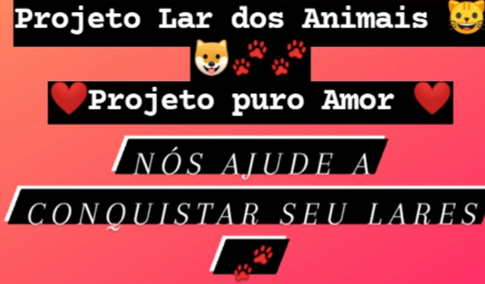 Projeto Lar dos Animais ( projeto puro Amor)