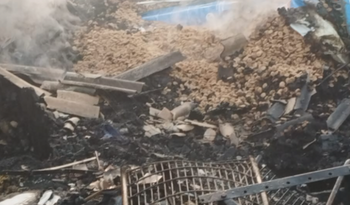 Incêndio perca de casas e matériais  e percas matériais 