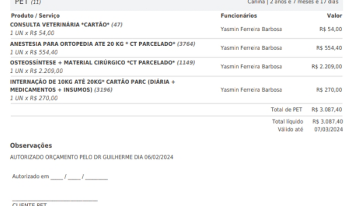 Cirurgia de fratura Bravinha