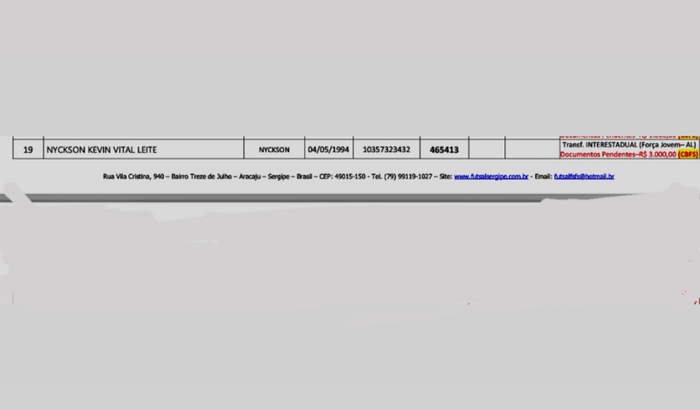 Transferência do Jogador Nyckson