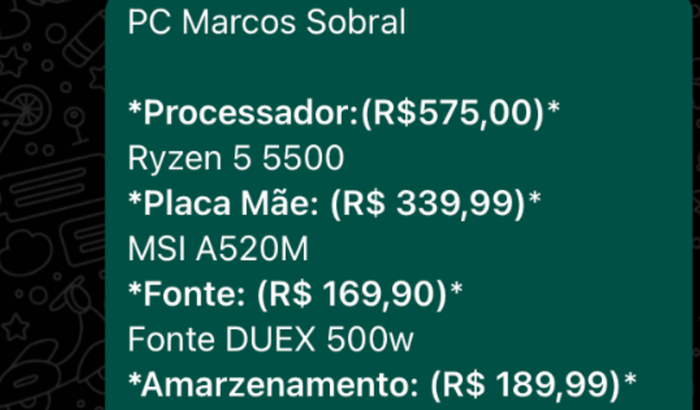 Computador Marcos Sobral - Sem condições físicas pra trabalhar