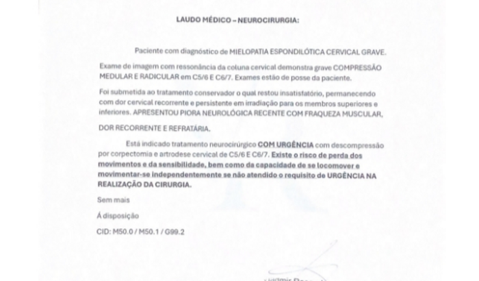 Cirurgia Mielopatia cervical espondilótica 