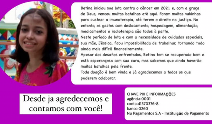 Juntos pela Betina | chave pix: 24 988481581