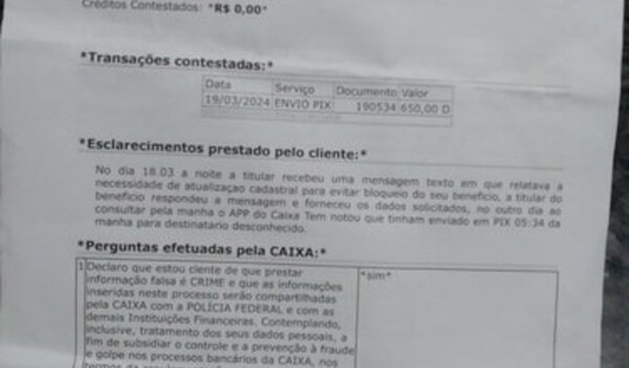 Oi , pessoal estou aqui para pedi uma ajuda, ouve um fraude em minha conta no caixa tem,, estou pedindo uma ajuda .  
