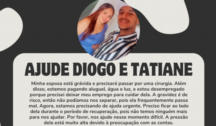 AJUDE-NOS NAS DESPESAS POR CAUSA DA GRAVIDEZ DE RISCO 