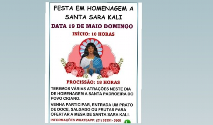 Vaquinha pra festa de Santa Sara de Kali 