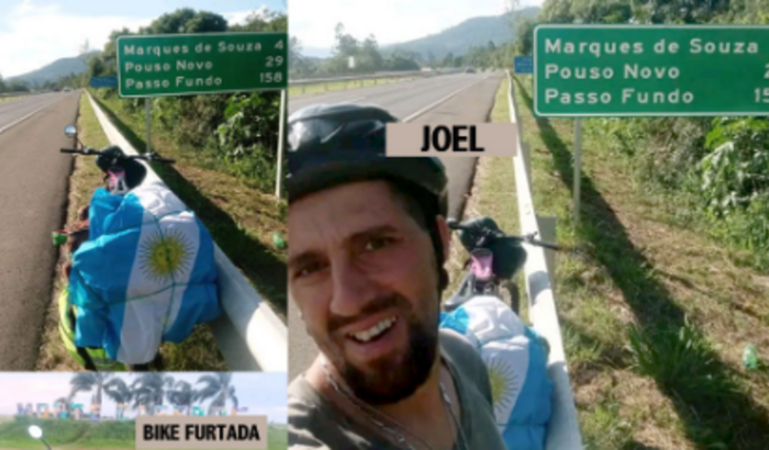Vaquinha para ajudar cicloturista argentino furtado em FOZ