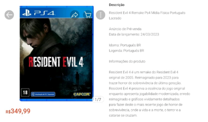 Vaquinha pra comprar o Resident Evil 4 Remake