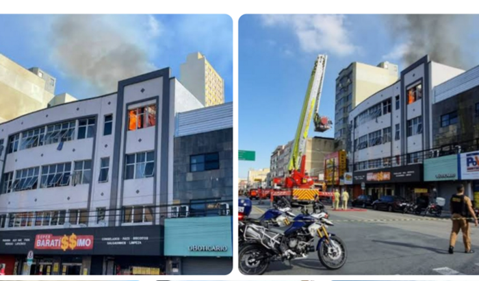 Incêndio pensionato no centro de curitiba