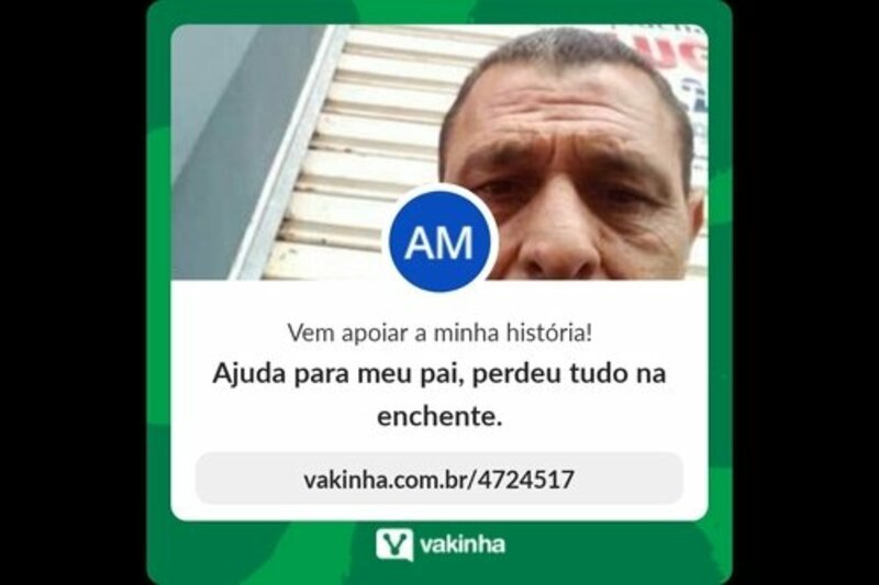 Ajuda para meu pai, perdeu tudo na enchente.
