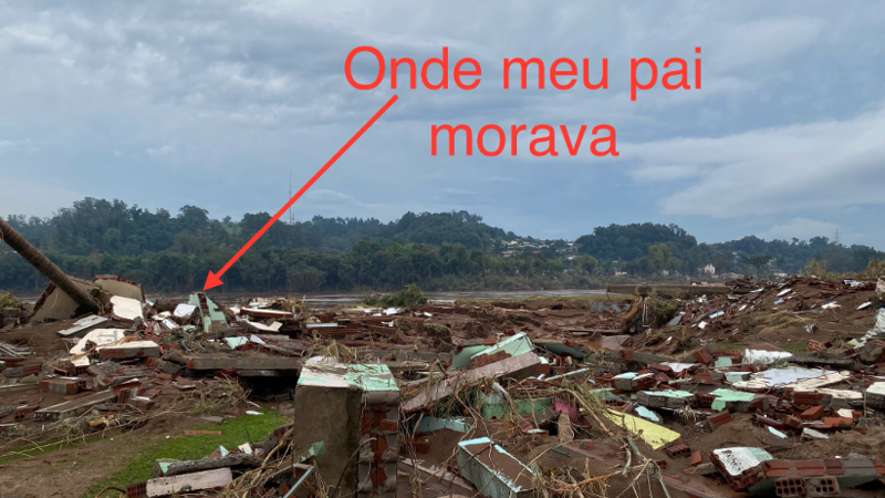 Enchente, minha família perdeu tudo foi levado pelo rio.