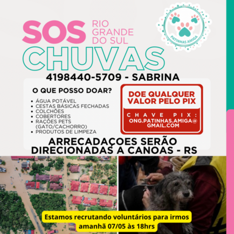 SOS CANOAS RS - PATINHAS AMIGA SJP 