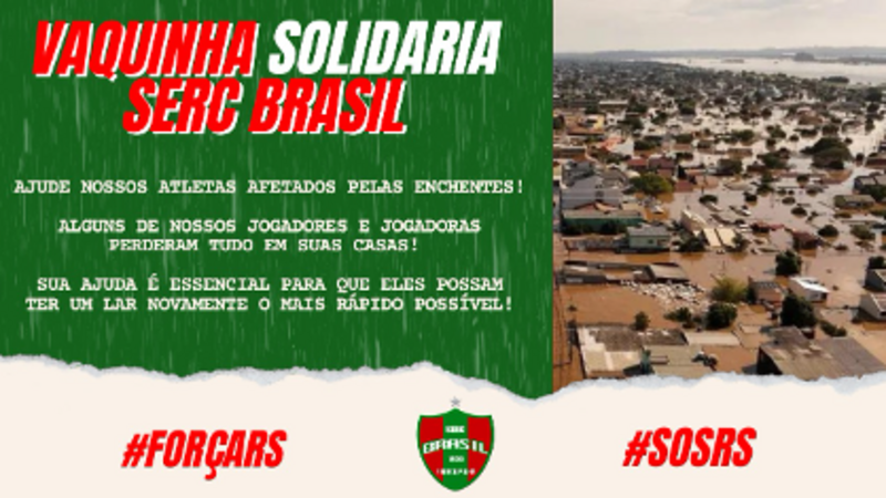 Ajuda aos atletas que perderam suas casas nas enchentes do RS