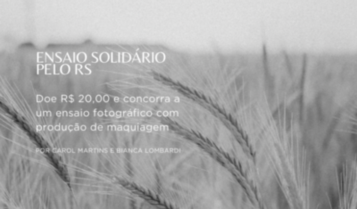 Ensaio feminino solidário - Ajude o RS