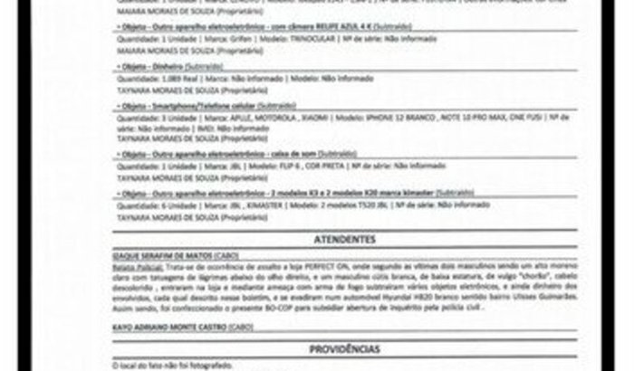 Recuperar Material de Trabalho devido a Assalto