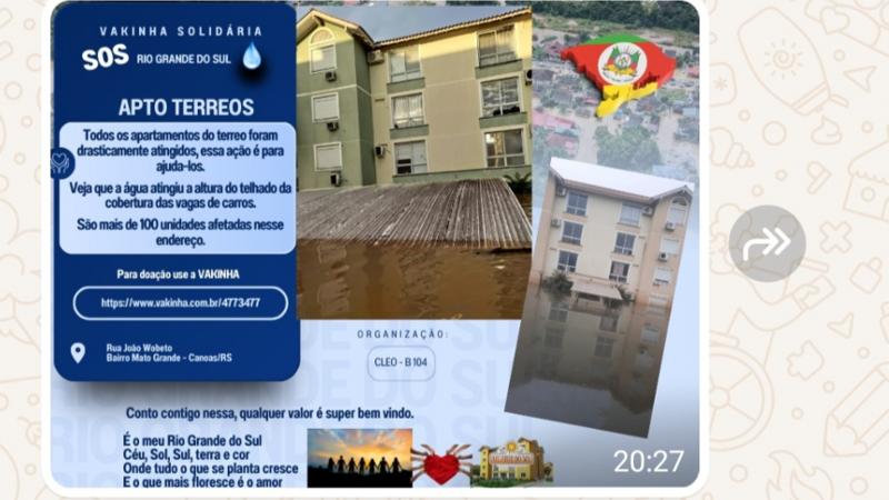 AJUDE - APTOS RECANTO DO SOL AFETADOS PELA ENCHENTE CANOAS/RS