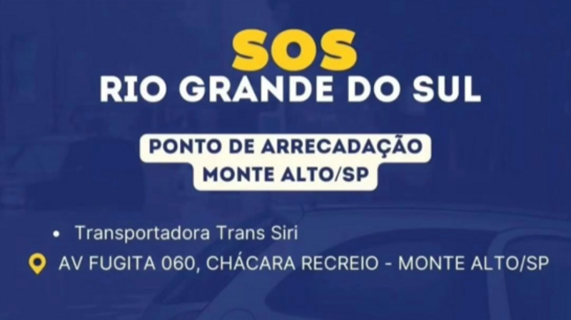 Ajuda Diesel e Pedágio - Para Rodotrem levar as Doacoes de Monte Alto-SP para o Rio Grande do Sul. 