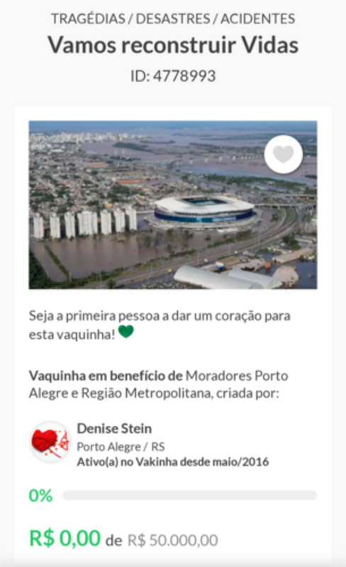 imagem da vaquinha Vamos reconstruir Vidas 