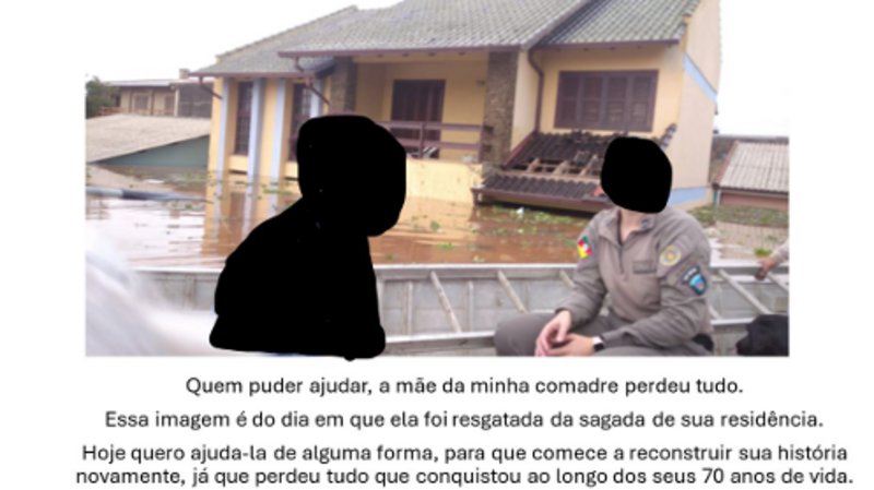 Ajude uma amiga a reconstruir sua vida após perder tudo no RS