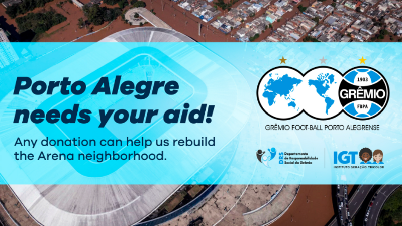 COM O GRÊMIO PELO RS! União em auxílio às vítimas das enchentes