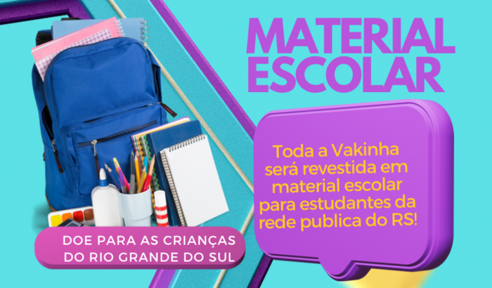 Material Escolar para os estudantes do Rio Grande do Sul