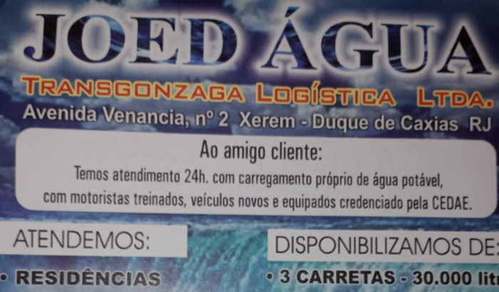 Preciso de um Caminhão tanque para transportar água Potável