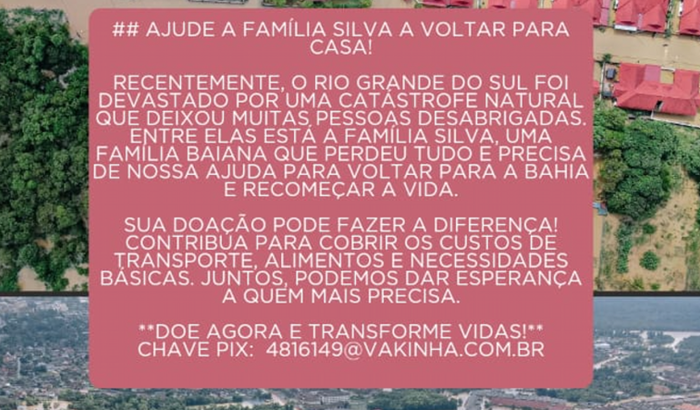Ajude a família Silva a voltar pra casa