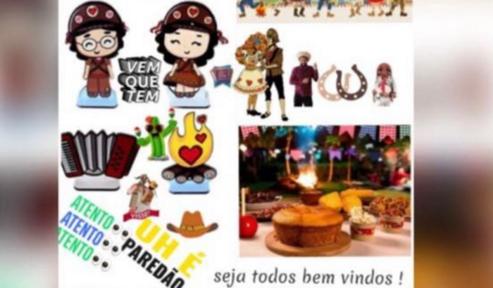 Recadacao da festa junina para brinquedos e mesas 