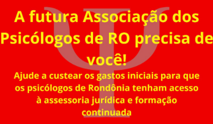 Custo inicial da associação dos psicólogos de Rondônia