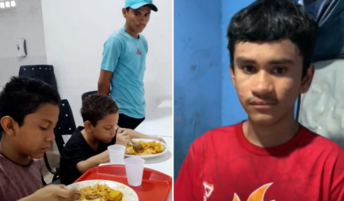 Menino de 14 anos deixa de comer para que os irmãos menores possam se alimentar