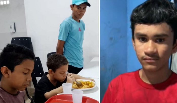 Menino de 14 anos deixa de comer para que seus irmãos menos possam se alimentar