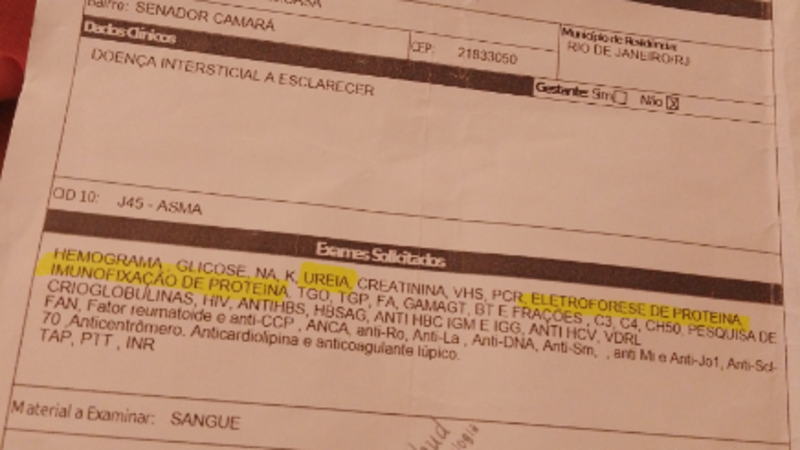 Ajude a arcar com exames do Endema Pulmonar e outros 