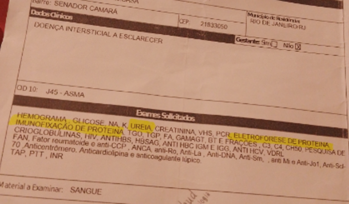 Ajude a arcar com exames do Endema Pulmonar e outros 