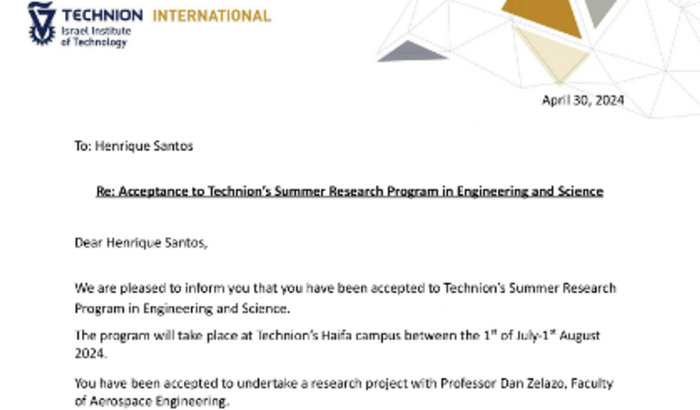 Ajude o Henrique a ir para a Technion